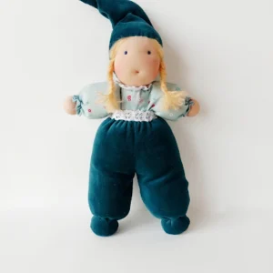 muñeca de abrazar azul